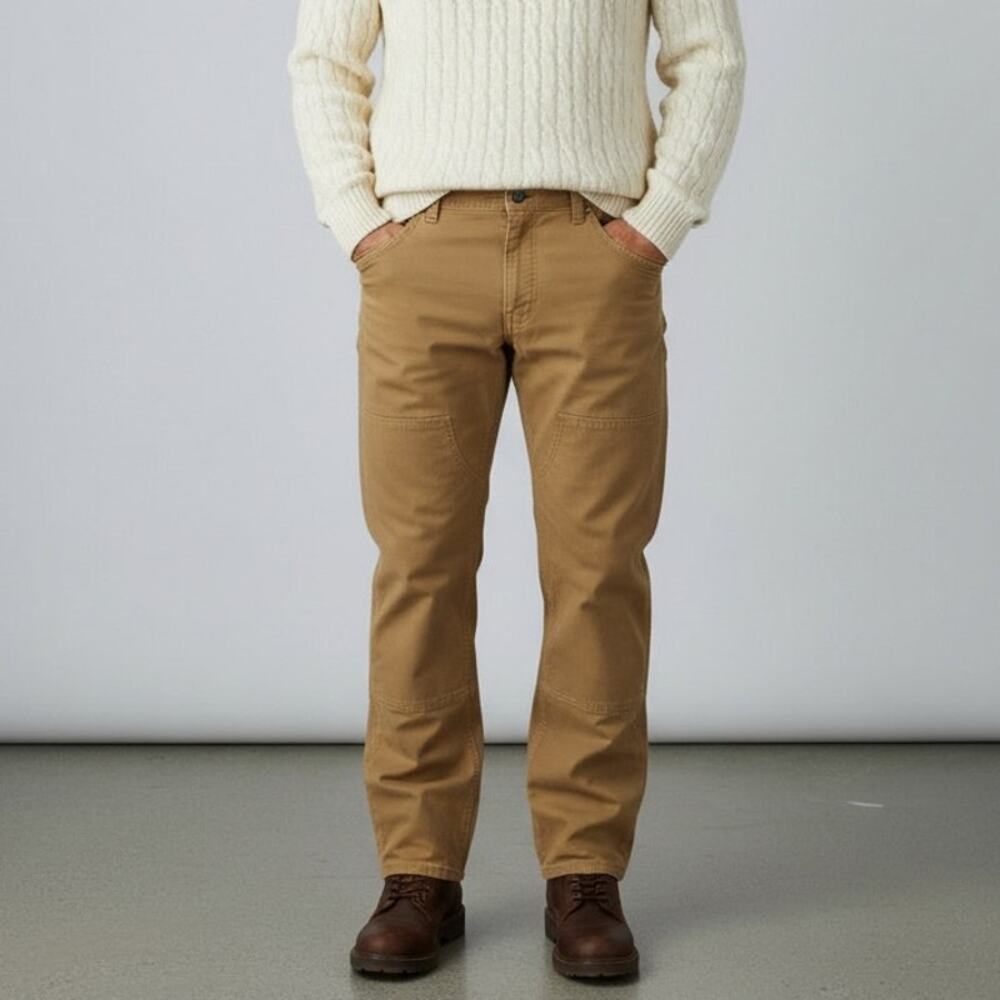 Stio Rivet Canvas Utility Pant Men's Sz 35 Tan Organic Cotton Straight Gorpcore